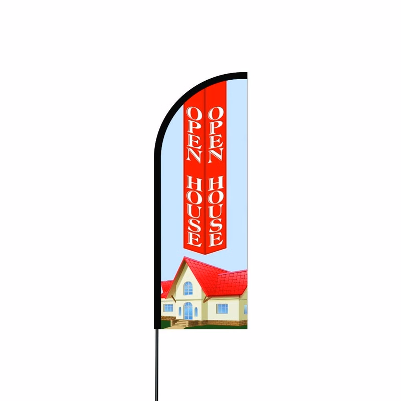 Open House Flag Kit 17' Feet Feather Flag Sign Outdoor Banner