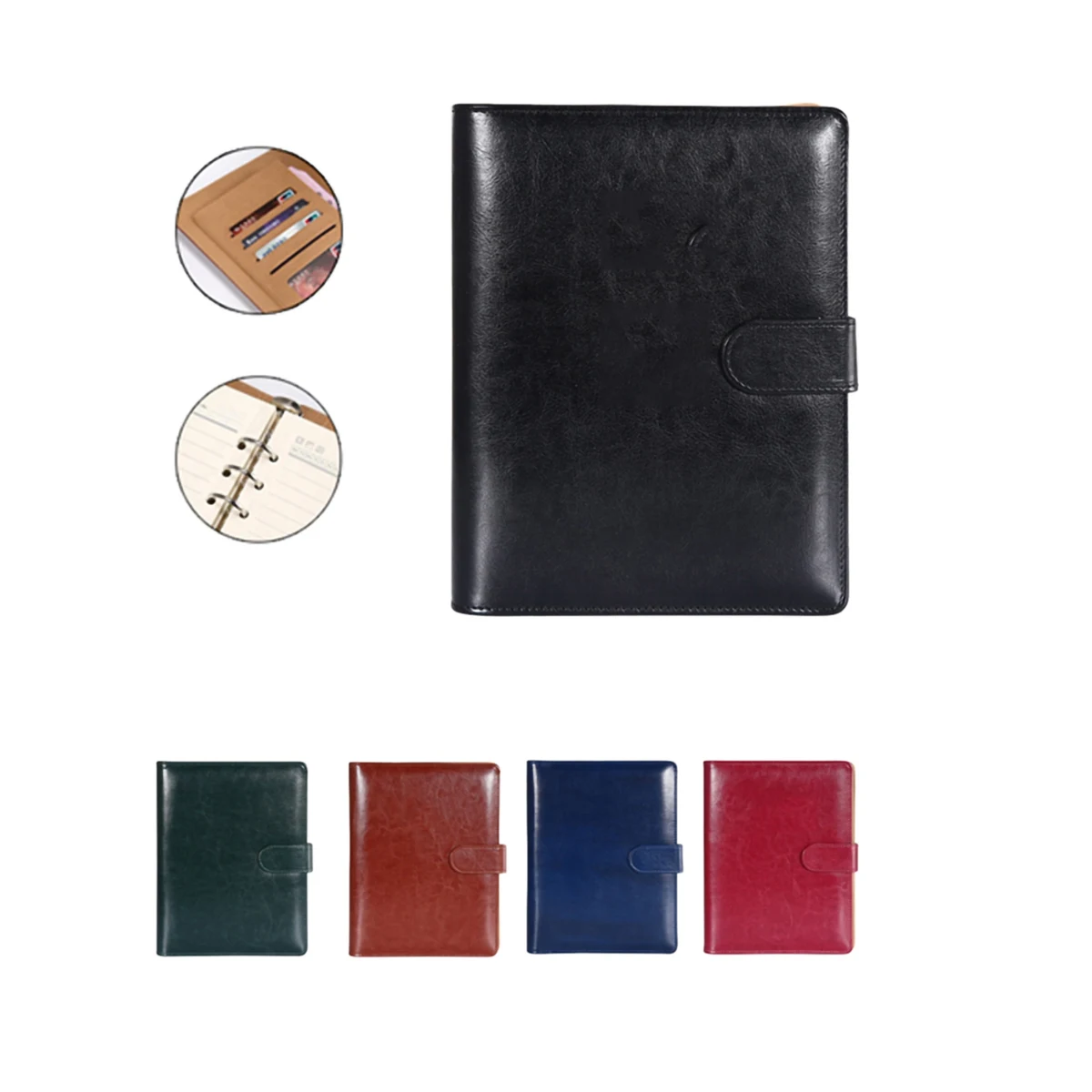 A5 Faux Leather Notebook w/Business Card Slot 1