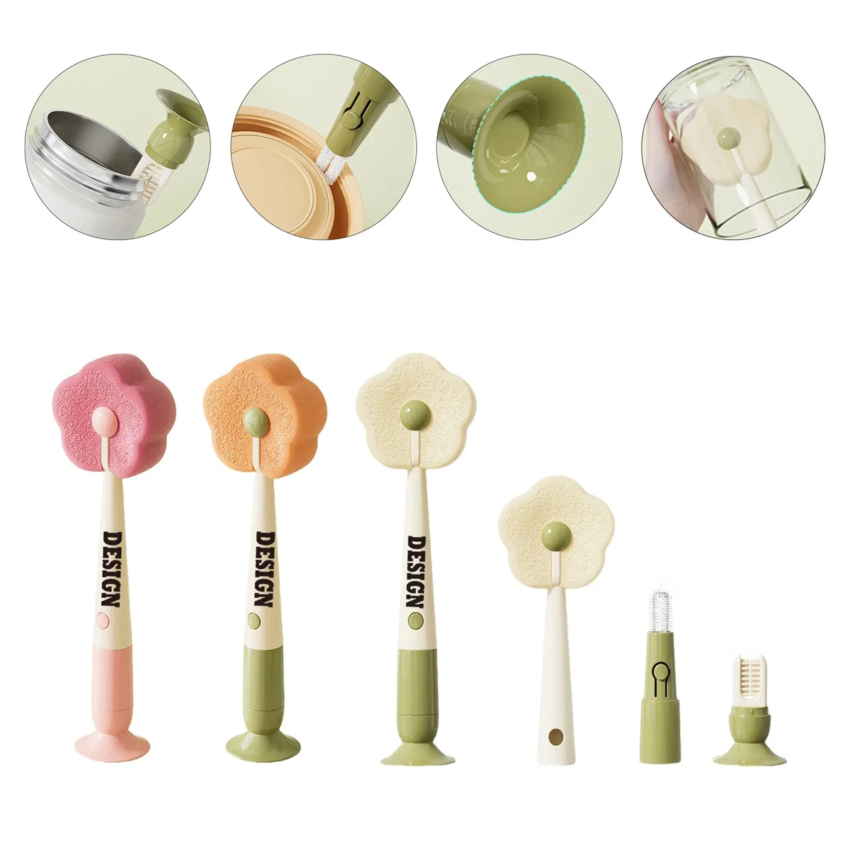 3-in-1 Multifunctional Flower Sponge Cup Brush 1