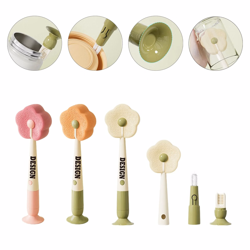 3-in-1 Multifunctional Flower Sponge Cup Brush