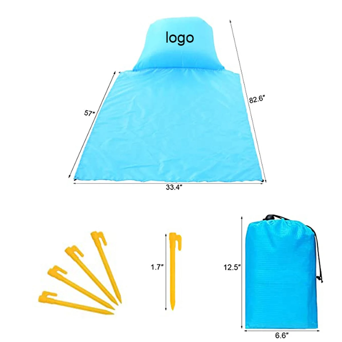 Inflatable Beach Mat w/ Air Pillow 1