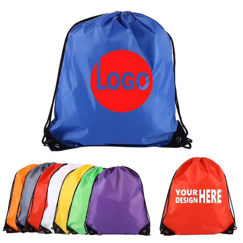 Sport Polyester Drawstring Backpack Bag MOQ100