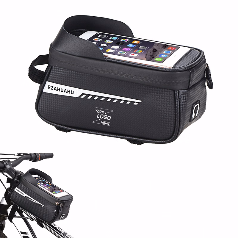 Leather Phone Holder for Bike with Touchscreen Window