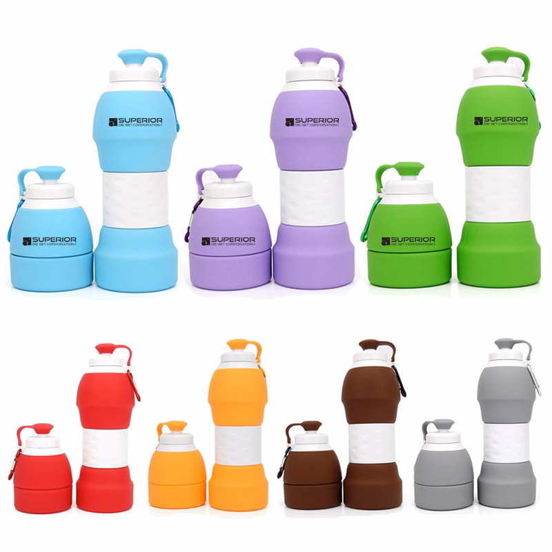 580ml Outdoor foldable silicone water bottle