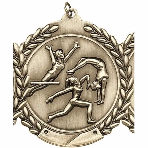 Female Gymnastics Die Cast Medal, 2 3/4"