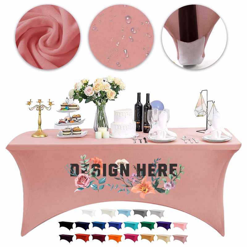 4FT Fitted Stretch Table Cover for Rectangle Tables