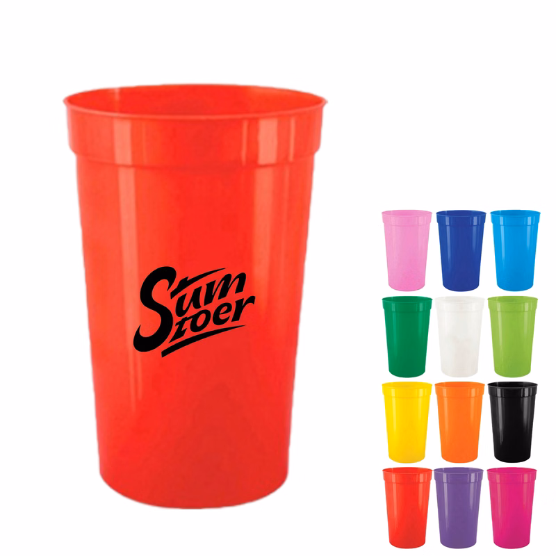16oz Plastic Stadium Cup MOQ 50