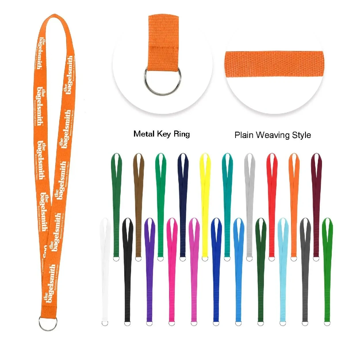 3/4" SCREEN PRINTED POLYESTER LANYARD WITH KEY RING 1