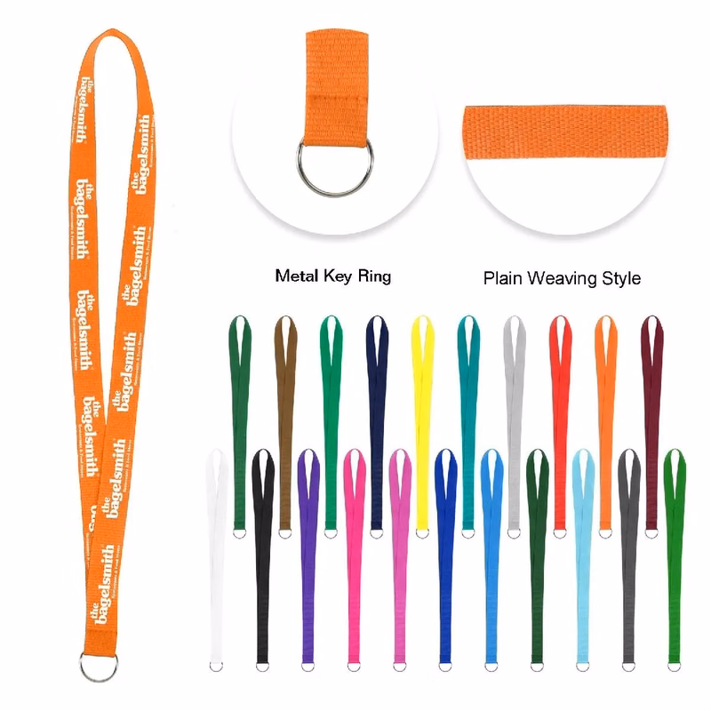 3/4" SCREEN PRINTED POLYESTER LANYARD WITH KEY RING