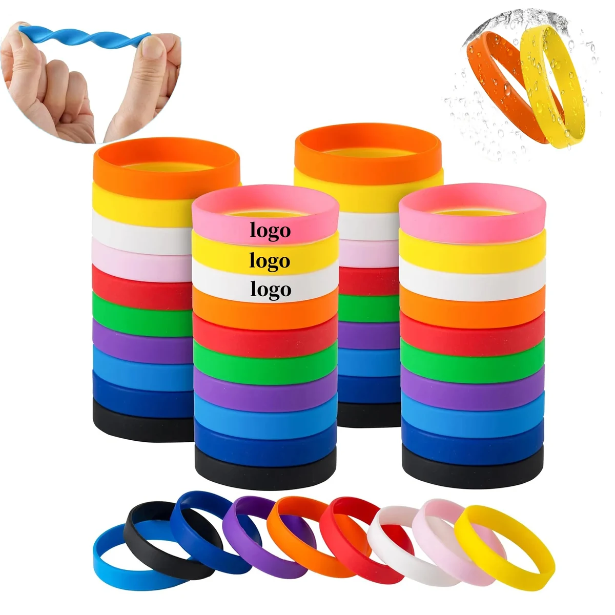 Rubber Bracelets Colored Blank Silicone Wristbands 1