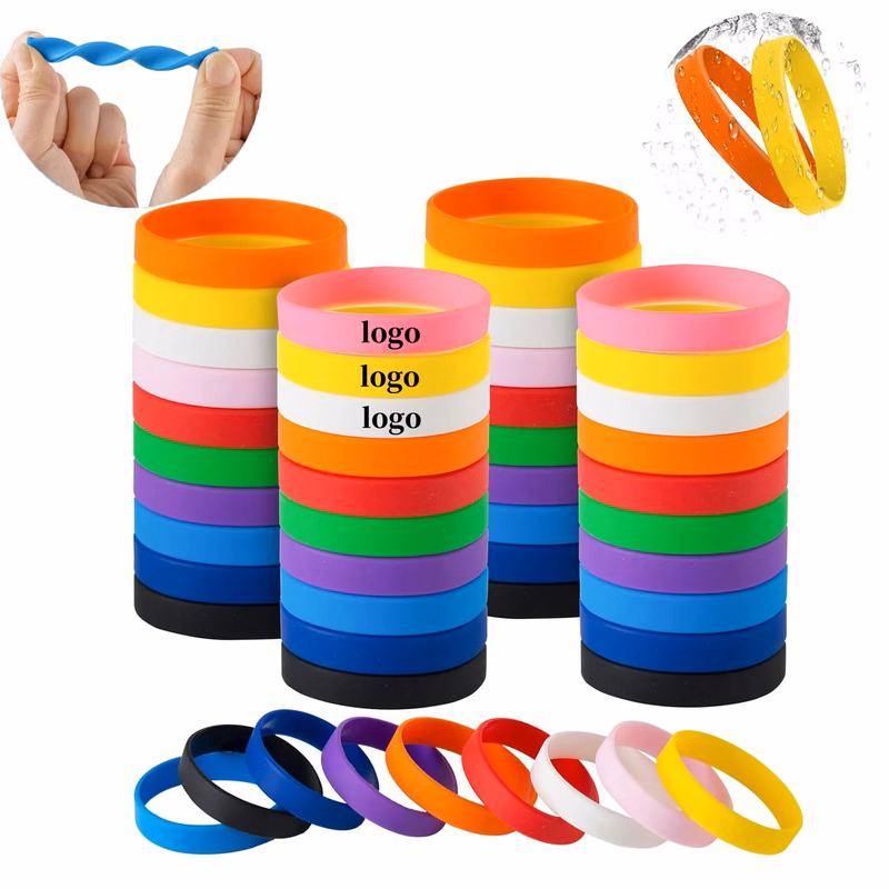 Rubber Bracelets Colored Blank Silicone Wristbands