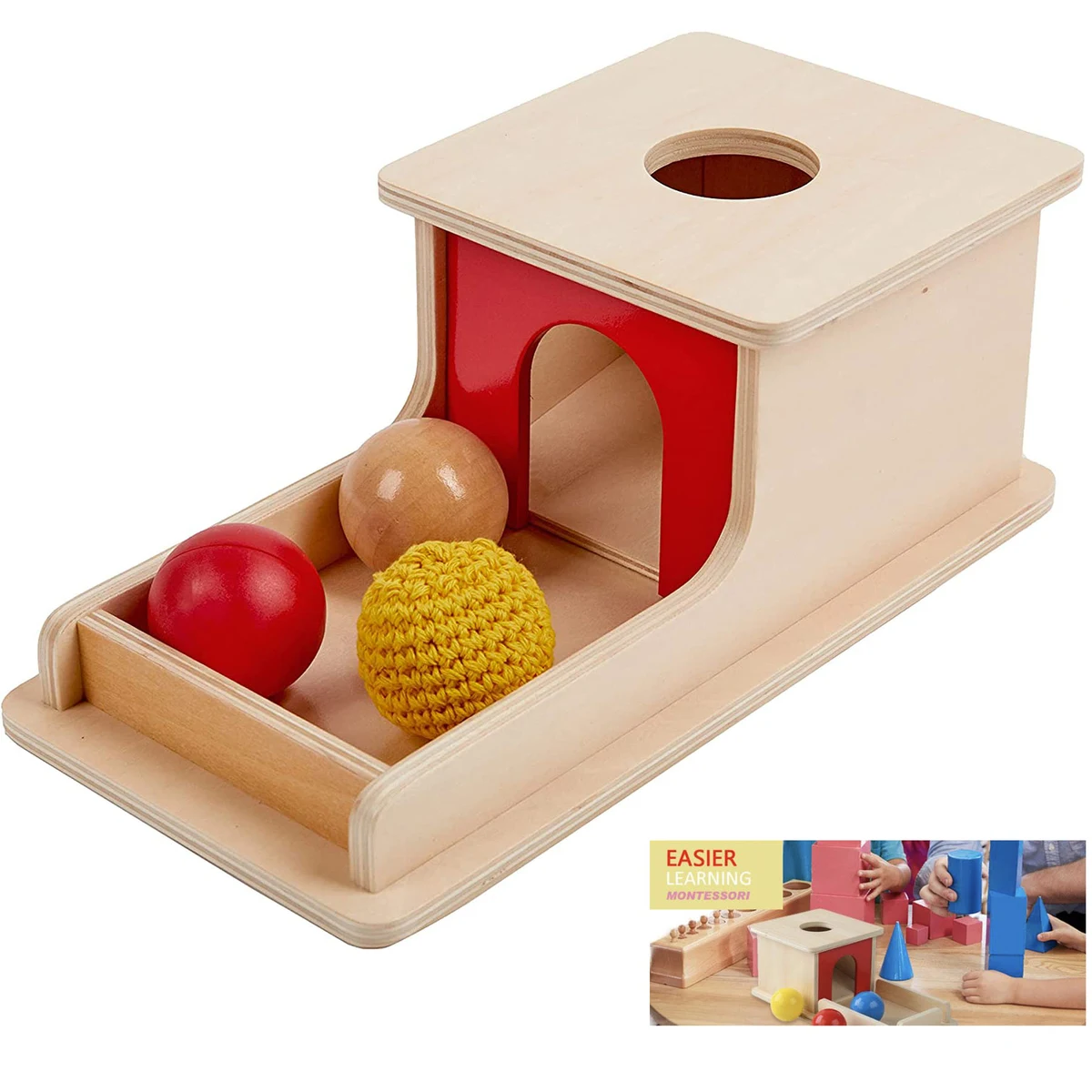 Object Permanence Box with Tray Three Balls 1