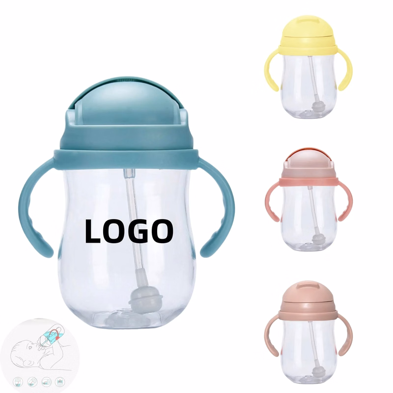10oz Anti-Drop Gravity Ball Baby Cup With Handle And Straw
