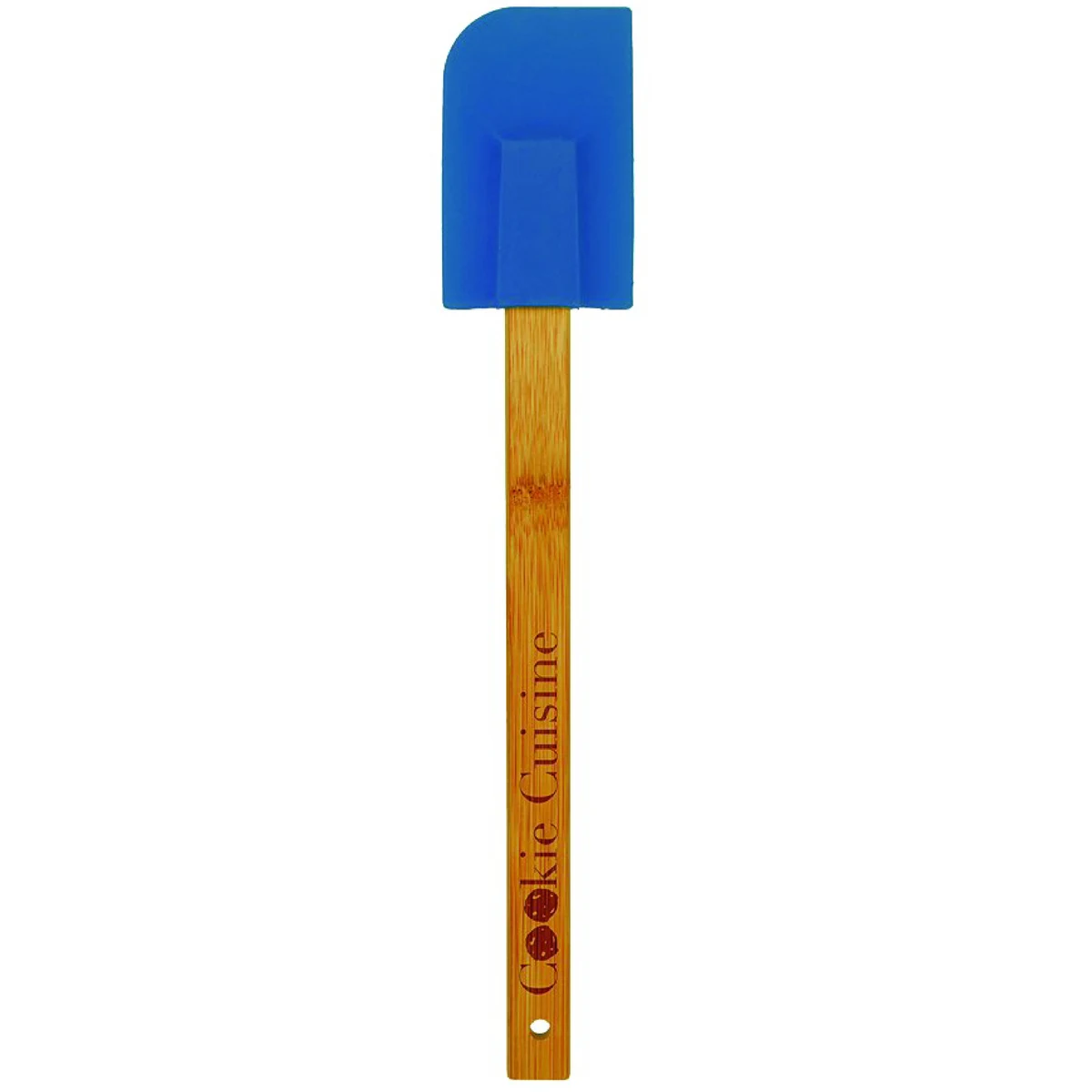 11" Blue Silicone Spatula w/ Bamboo Handle 1