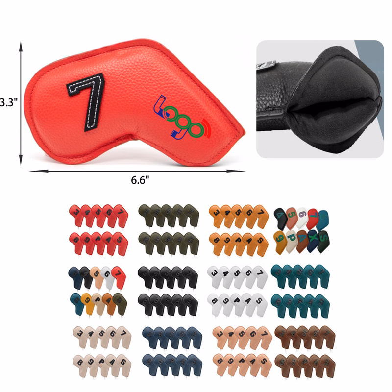 Luxurious 10 PCS Leather Golf Club Cover Set
