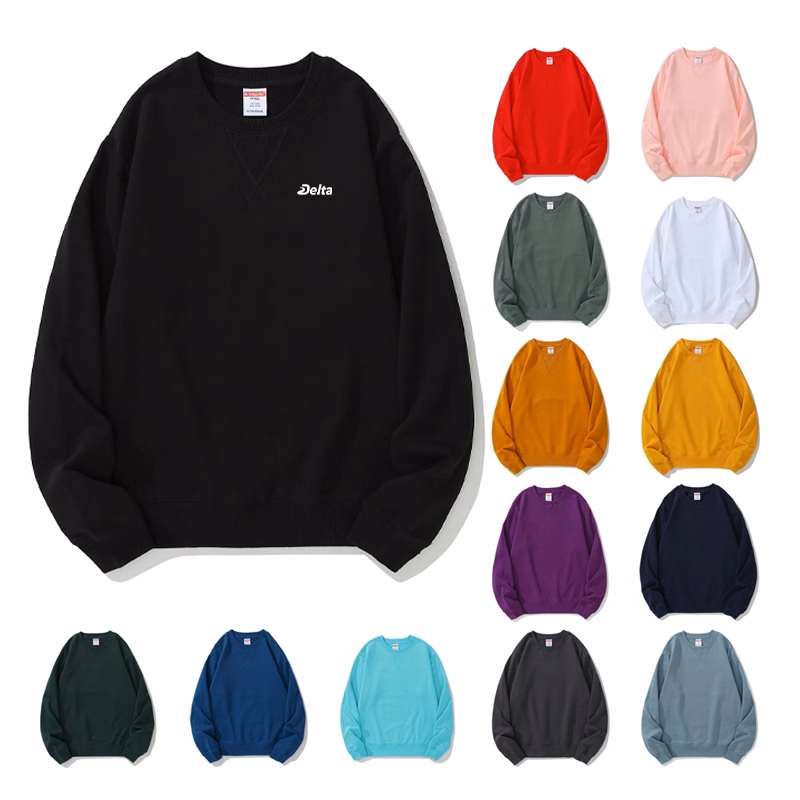 Unisex Heavyweight Cotton Long Sleeved Crew Neck Sweatshirt