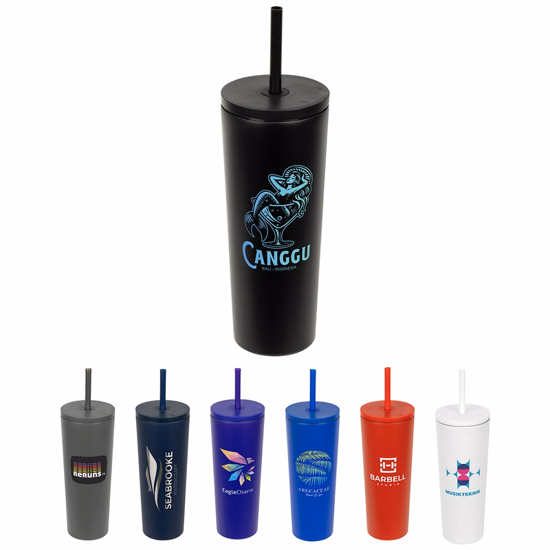 Bradford 24 oz Vacuum Insulated Stainless Steel Tumbler with Straw
