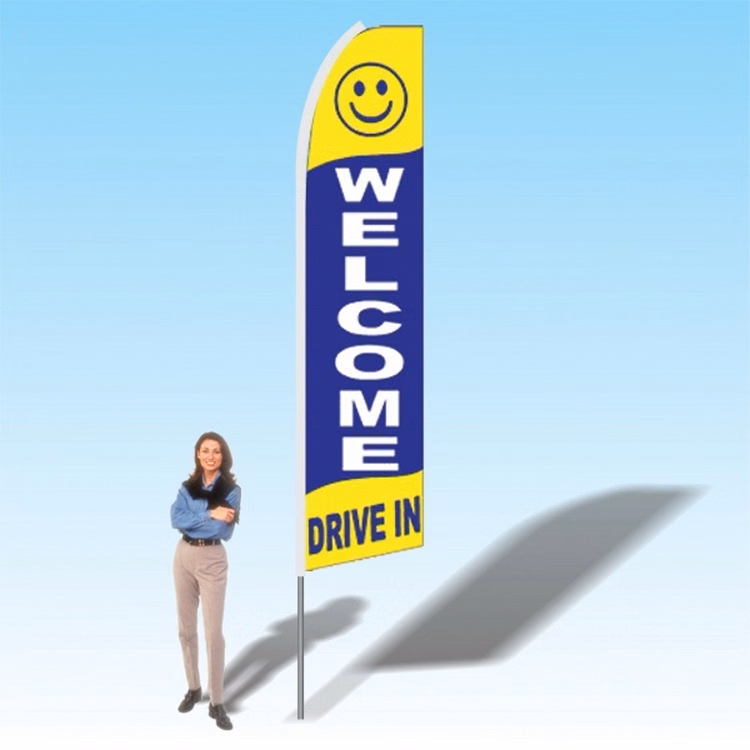 15FT Welcome Drive In Advertising Banner Flag