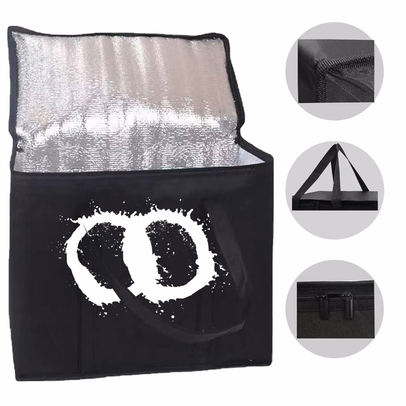 Non-woven Insulated Folding Tote Bag 16"L x 10"W x 13"H
