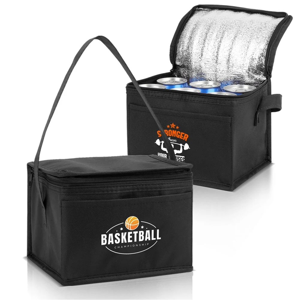 6 Can Insulated Non Woven Cooler Bag (8" x 6" x 6") 1