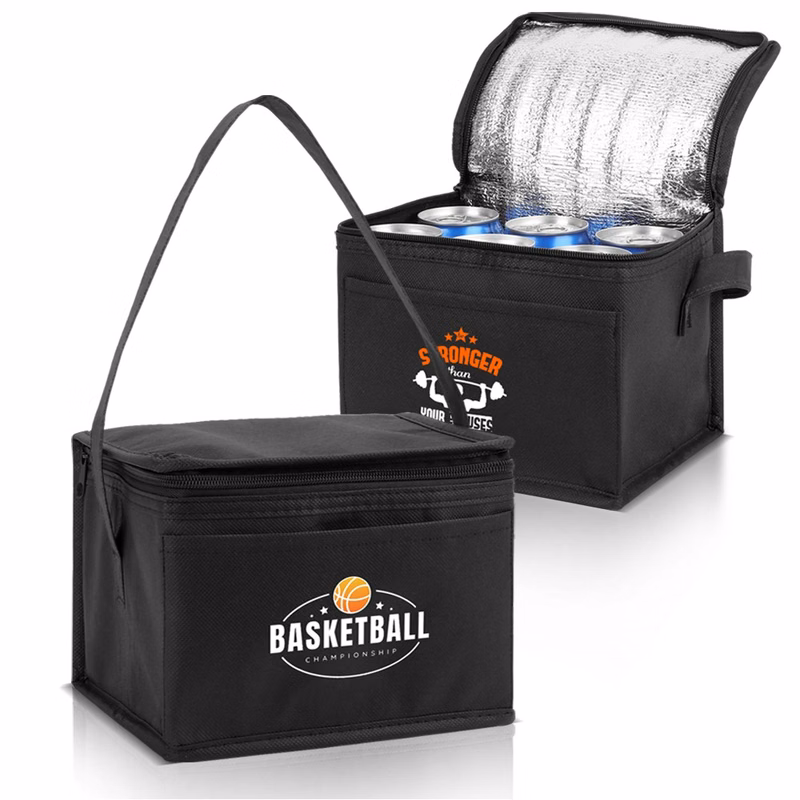 6 Can Insulated Non Woven Cooler Bag (8" x 6" x 6")
