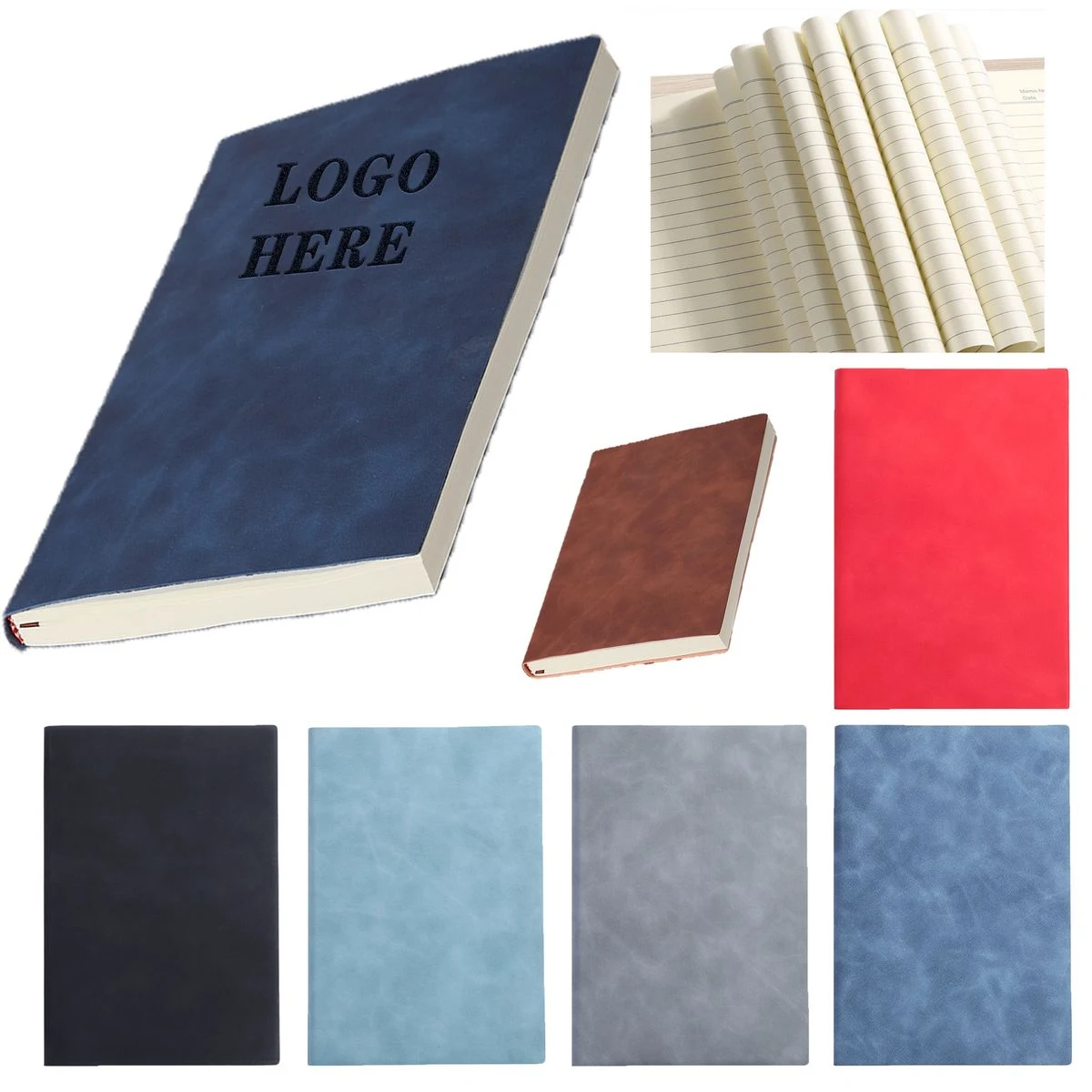 100 Sheets Smooth Writing Thickened PU Leather Office Notebook 1