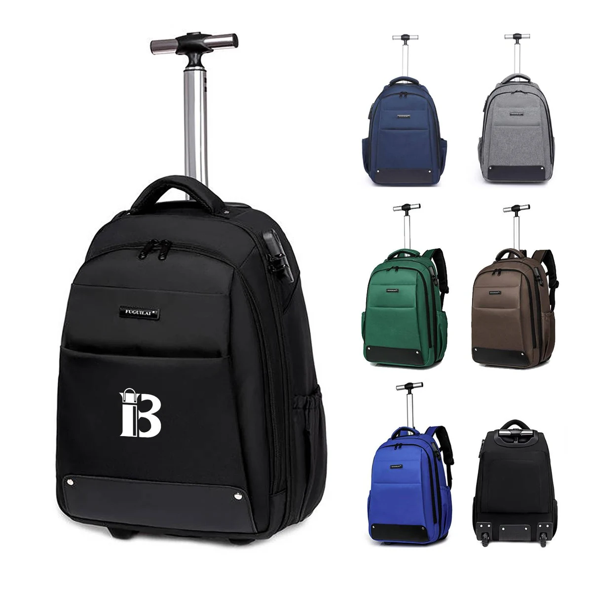 Large Capacity Oxford Travel Trolley Backpack 1