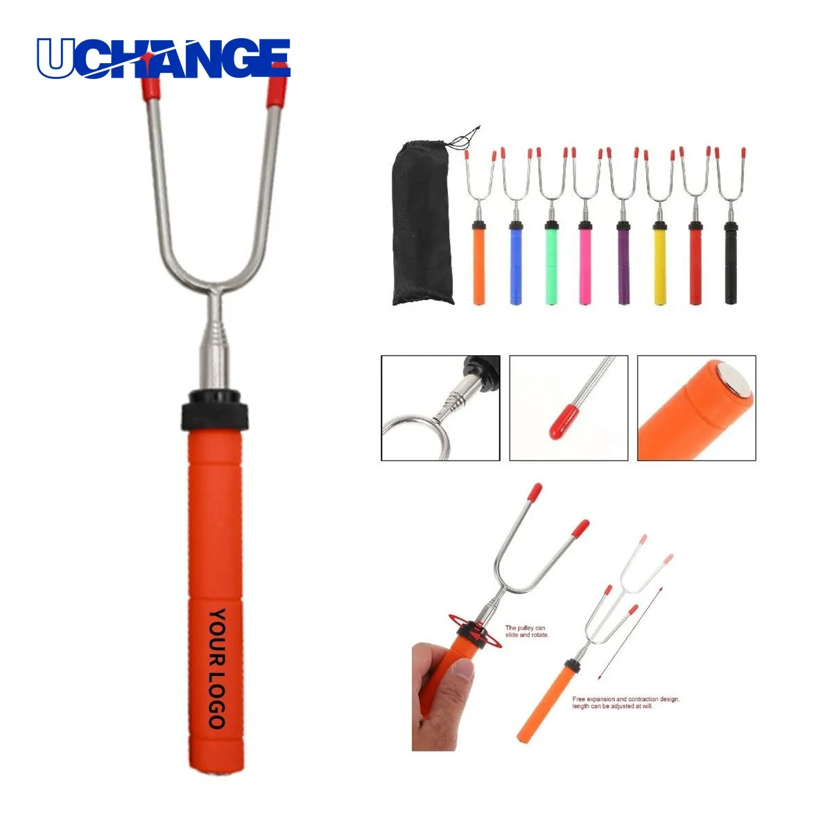 Extendable Stainless Steel BBQ Fork Set 1