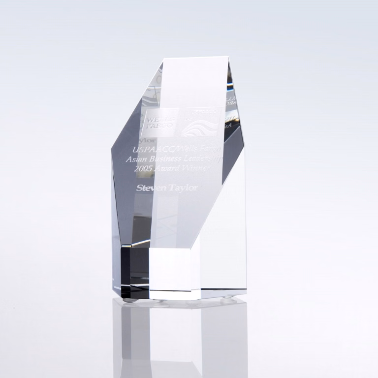Small Hexagon Tower Optic Crystal Award
