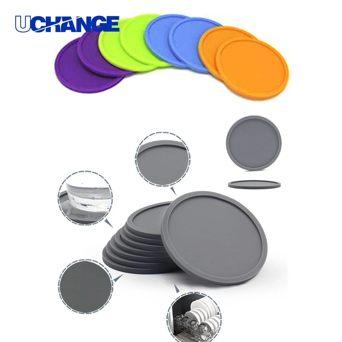Insulated High Temperature Resistant Round Silicone Coaster Mat 1