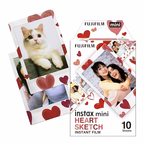 FUJIFILM Instax Mini Heart Sketch Film - 10 Exposures