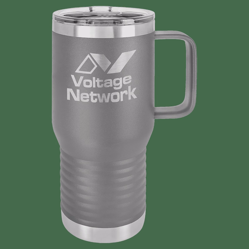 Polar Camel 20 oz. Dark Gray Vacuum Insulated Travel Mug with Slider Lid