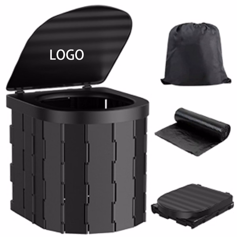 Compact Foldable Portable Toilet with Hygienic Liner System