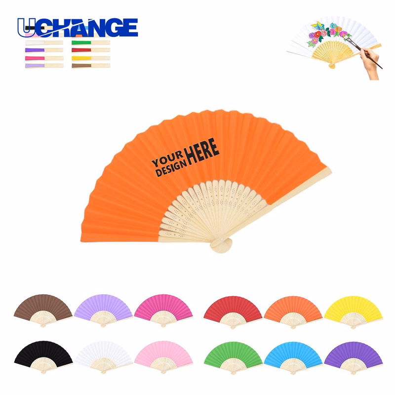 Full-Color Bamboo Paper Folding Hand Fan
