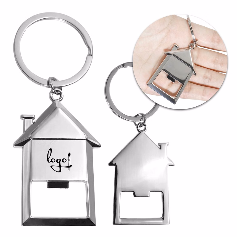House Shaped Metal Bottle Opener Keychain