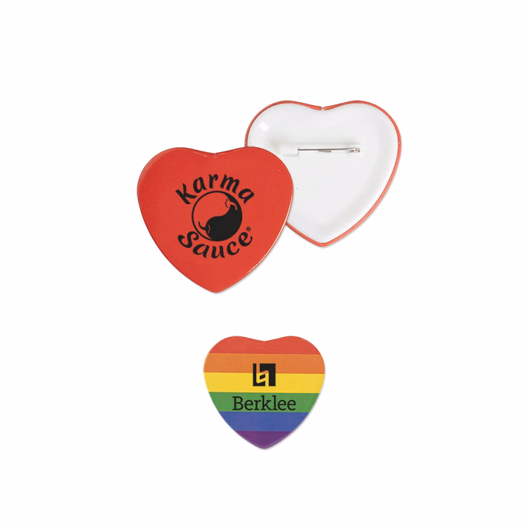 2" Heart Shaped Button