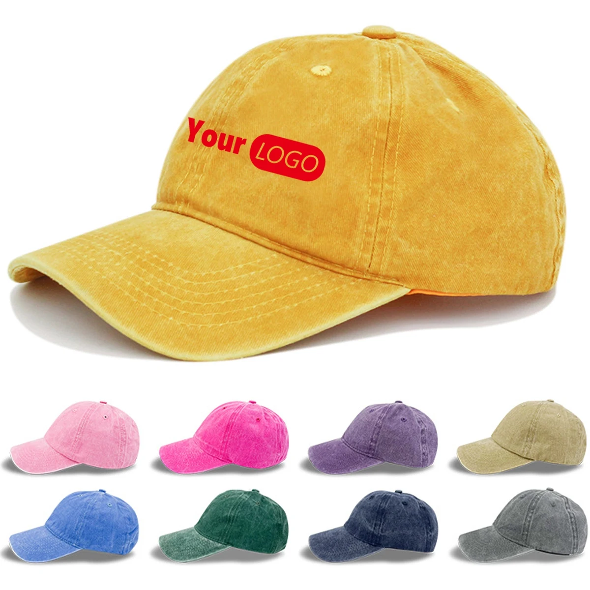 Adjustable Washed Cotton Denim Baseball Cap 1