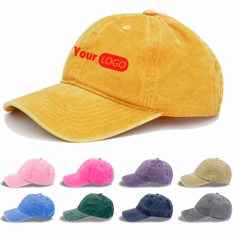 Adjustable Washed Cotton Denim Baseball Cap