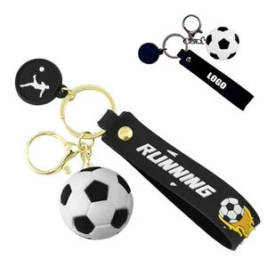 3D Running Football PVC Key Ring Keychain 1