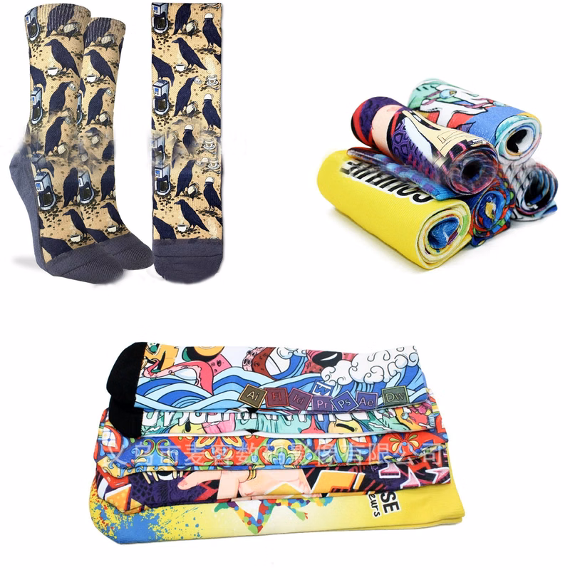 Sublimation Cotton Full Color Personality Long Tube Socks
