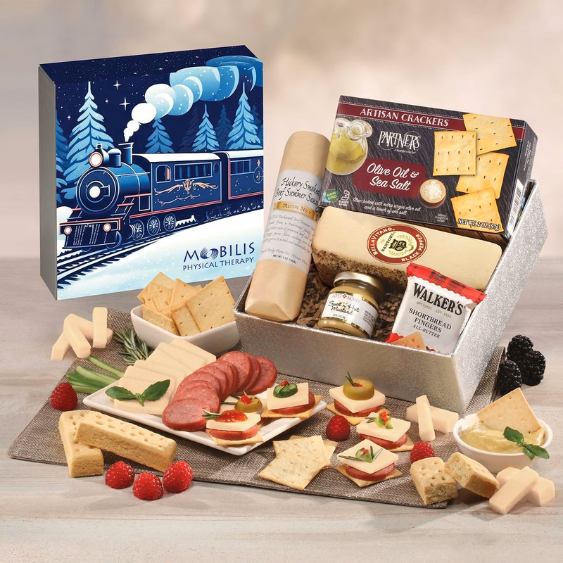 Snack Lover's Gift Box with Holiday Train Sleeve