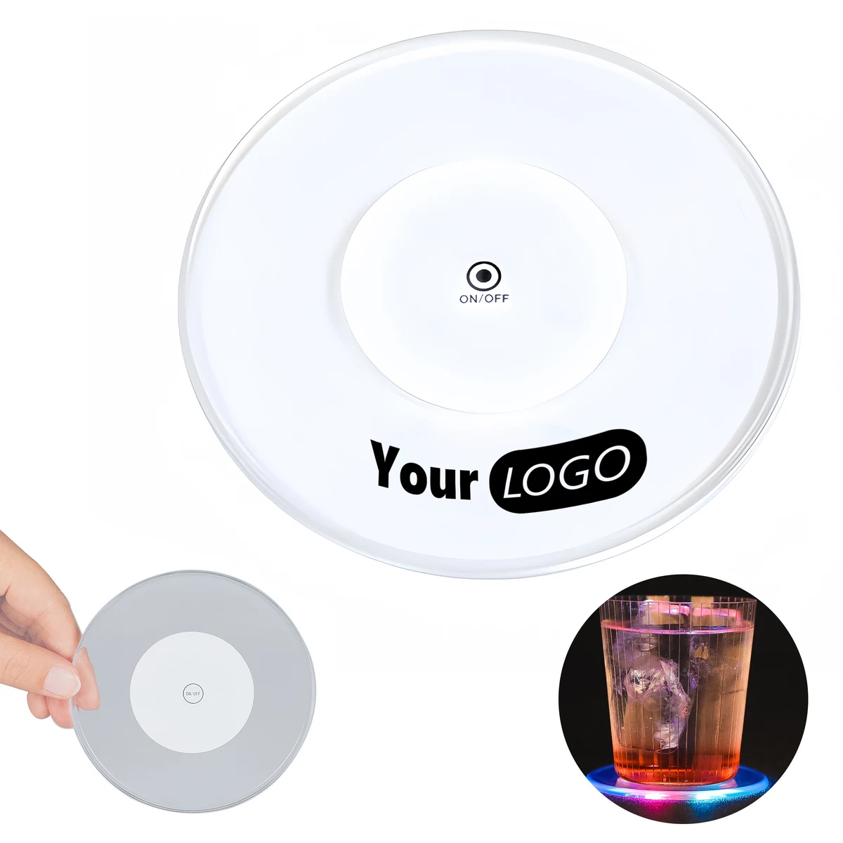 Acrylic Color Led Ultra-Thin Luminous Coaster 1