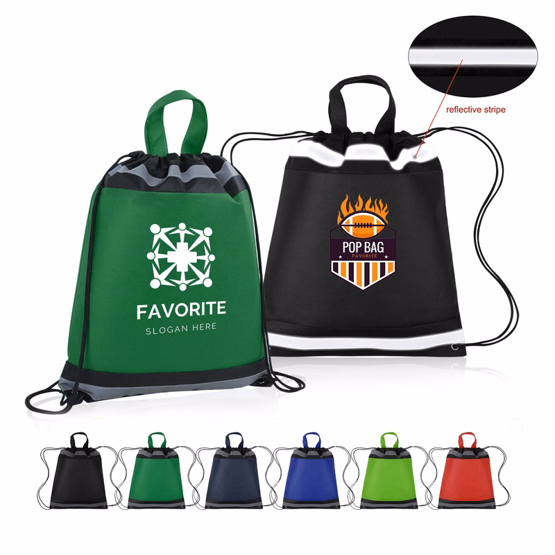 Reflective Non-Woven Drawstring Backpack