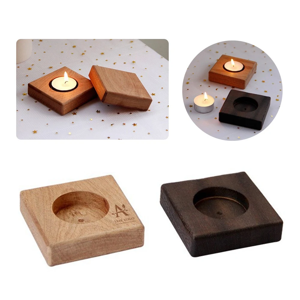 Mini Vintage Simple Natural Handheld Wood Candle Holder 1