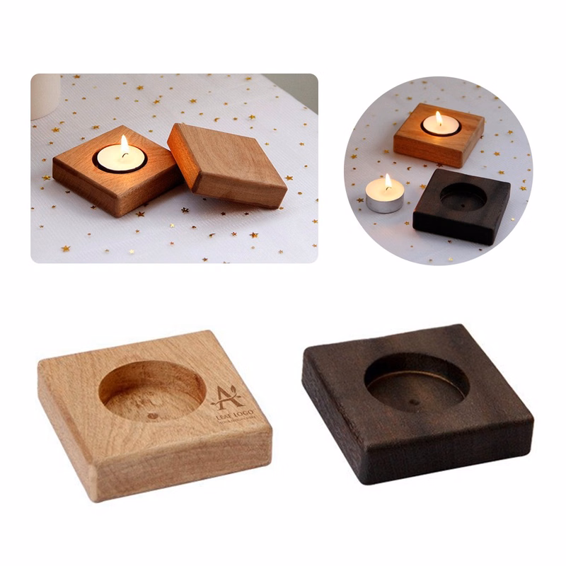 Mini Vintage Simple Natural Handheld Wood Candle Holder