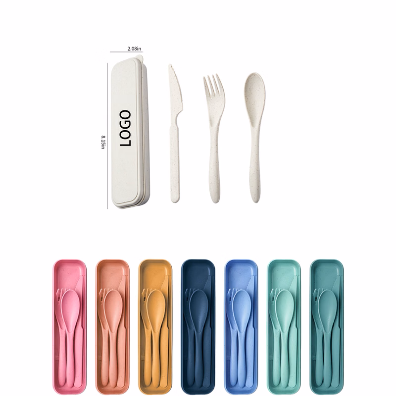 Portable Tableware Set Made Of Wheat Straw
