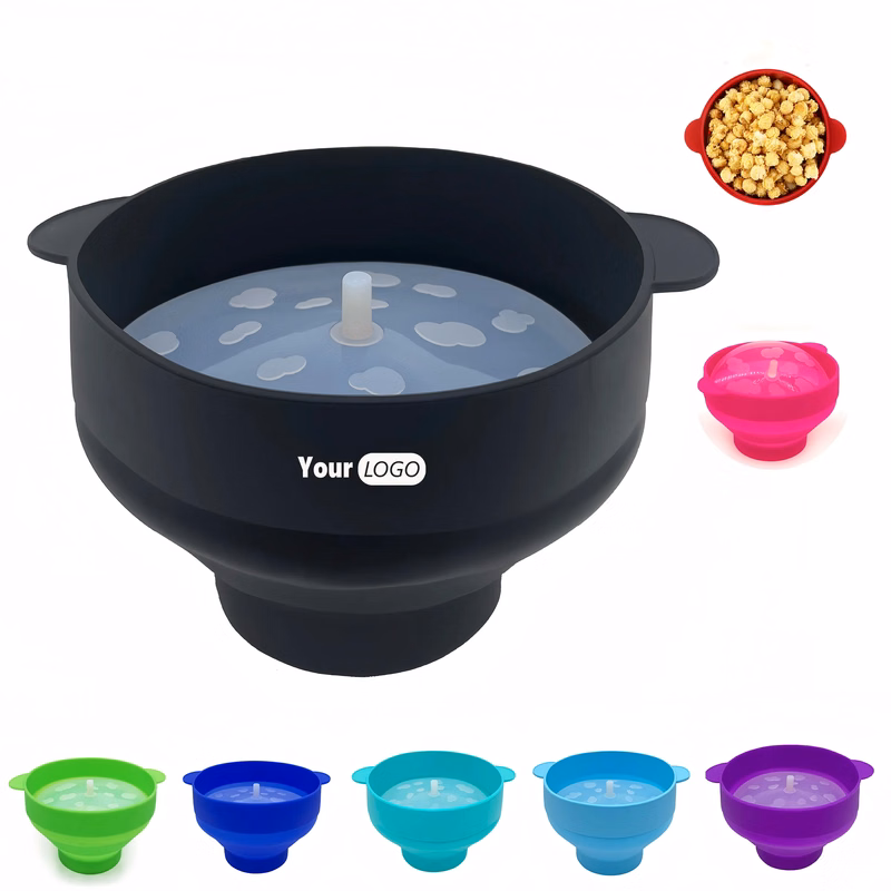 Silicone High Temperature Resistant Popcorn Bowl With Handle