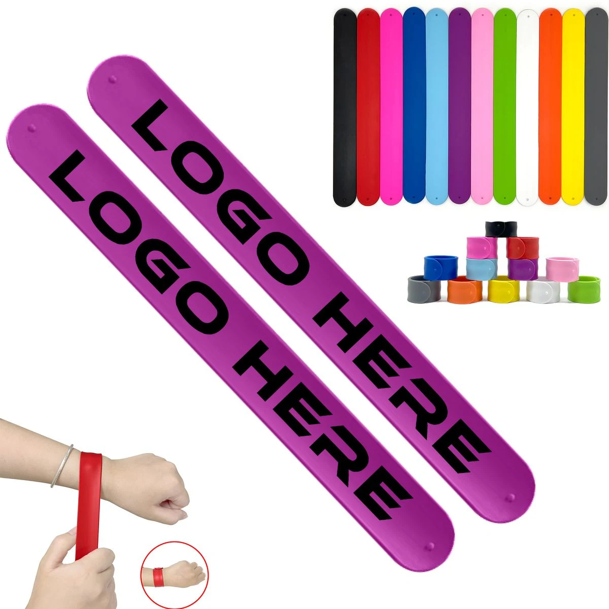 8.5"??1" Silicone Slap Bracelet for Adults & Kids Sports 1