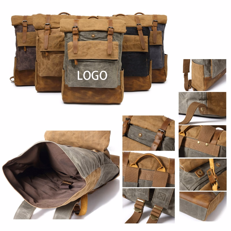 Outing Waterproof Canvas Leather Rucksack