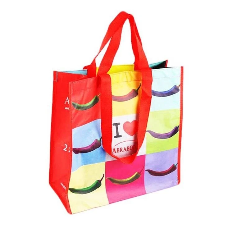 Recycled PET Grocery Tote Bag - 14.5" W x 14.5"H x6.7" D 1